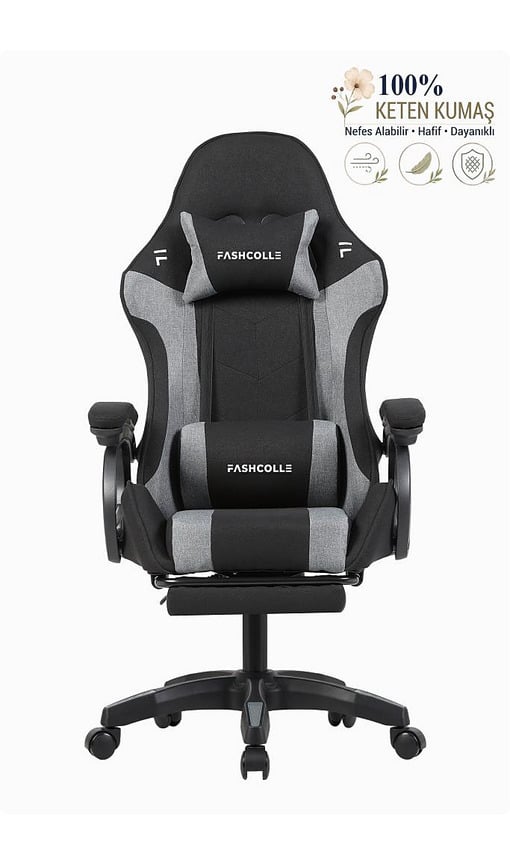 FASHCOLLE Dynamic Air Kumaş Masajlı Oyuncu Koltuğu Gri-Siyah