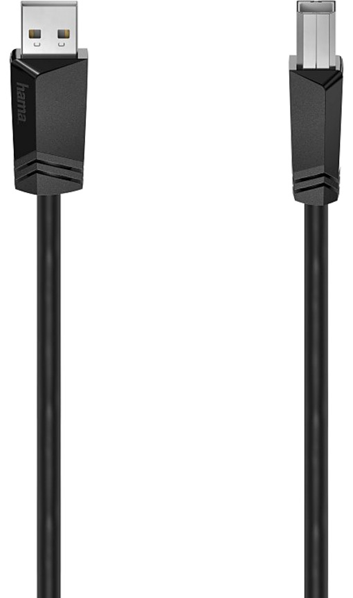HAMA HM.200602 USB 2.0 A Fiş - B Fiş 1.8m Siyah 