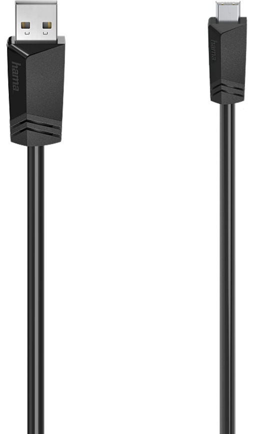 HAMA HM.200606 USB 2.0 A Fiş - Mini B Fiş 1.8m USB Kablosu Siyah 